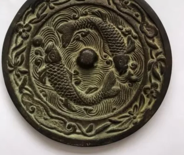 11cm Ancient Pisces Bronze Mirror Antique Bronze Mirror Collection Ornaments 5 sold