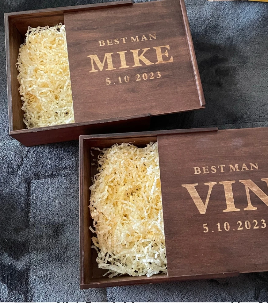 Custom Engraved Empty Groomsman Gift Box, Wedding Favor Bachelor Party Present, Personalized Groomsmen Gift box Best Man