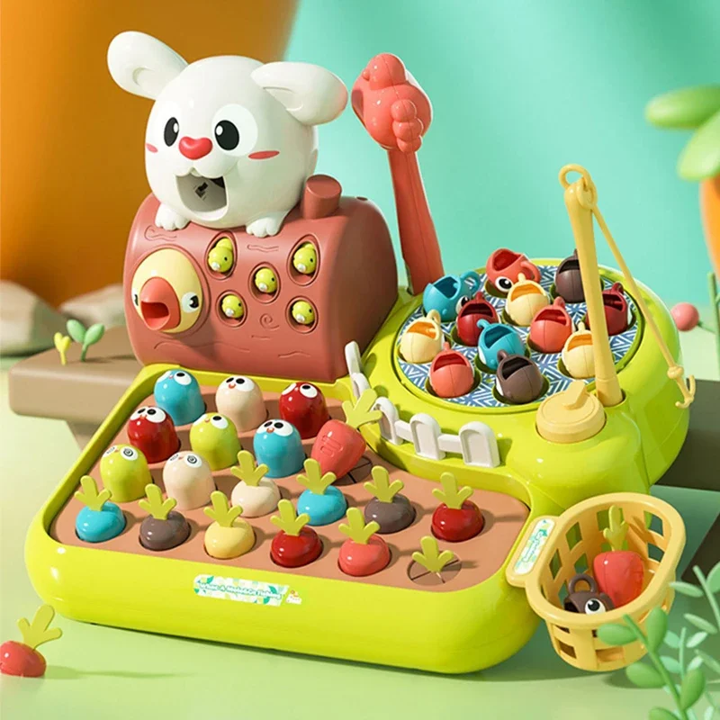 toddler-montessori-toy-fishing-whac-a-mole-pull-carrot-feeding-4-in-1-multifunctional-music-toy-learning-educational-baby-gift