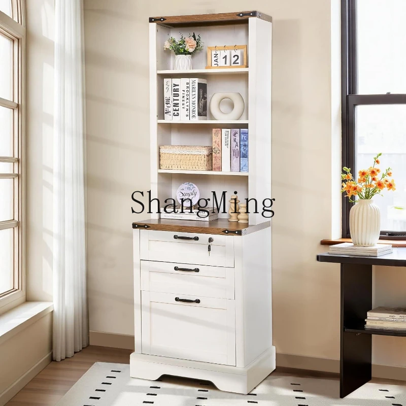 FG good-looking High Shelf with Adjustable File Cabinet Drawer One Lockable Adjustable Top Shelf