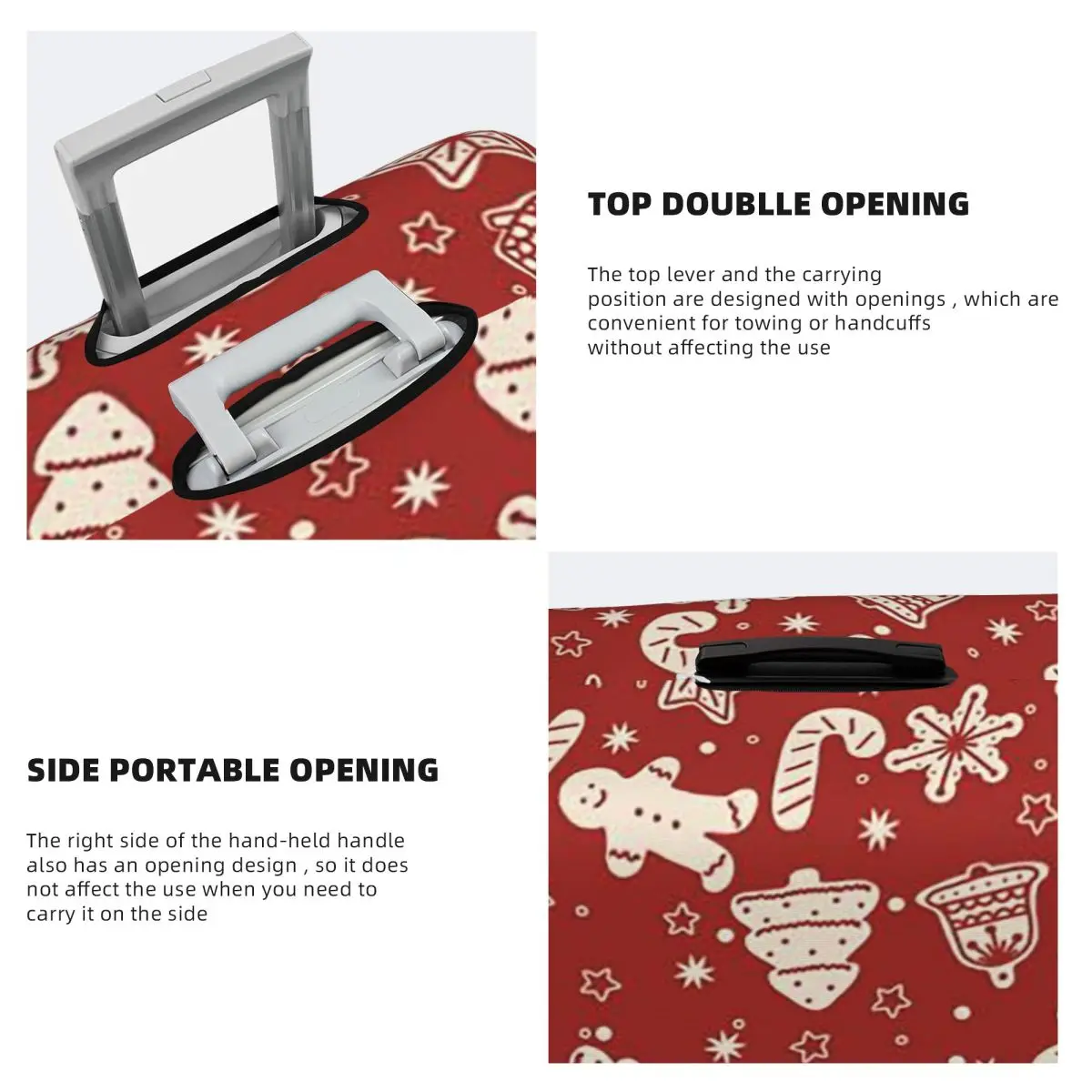 Selamat Natal & Selamat Liburan! Penutup Koper Pelindung Penutup Pelindung Bagasi Perjalanan Elastis untuk 18-32 Inci