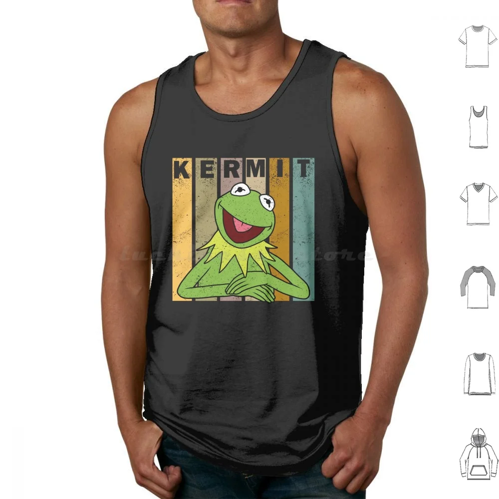 The Frog Tank Tops Print Cotton The Frog Frog Tv Shows 70s Retro Fozzie Jim Henson Show Cookie Monster Kids