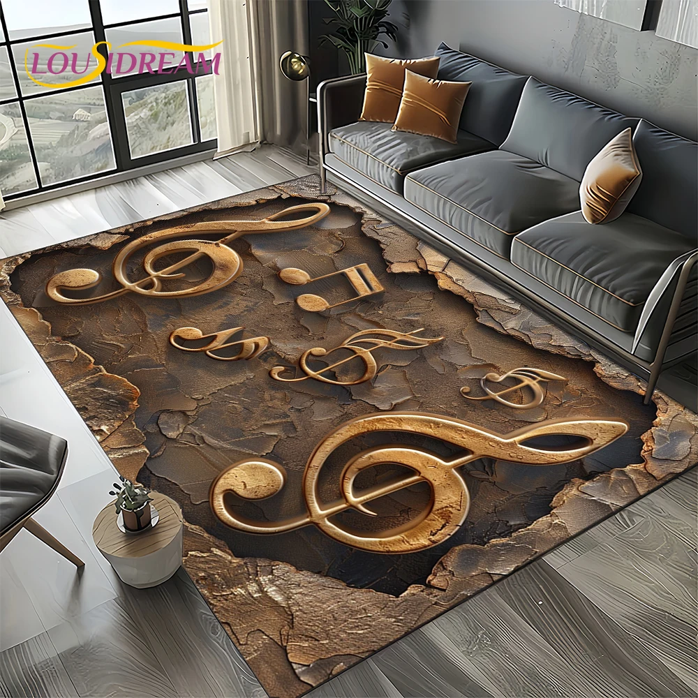 Colorful Musical Notes Area Rug – Dreamy Melody Design for Living Room or Bedroom, Non-Slip Kids Floor Mat with Playful Vibe