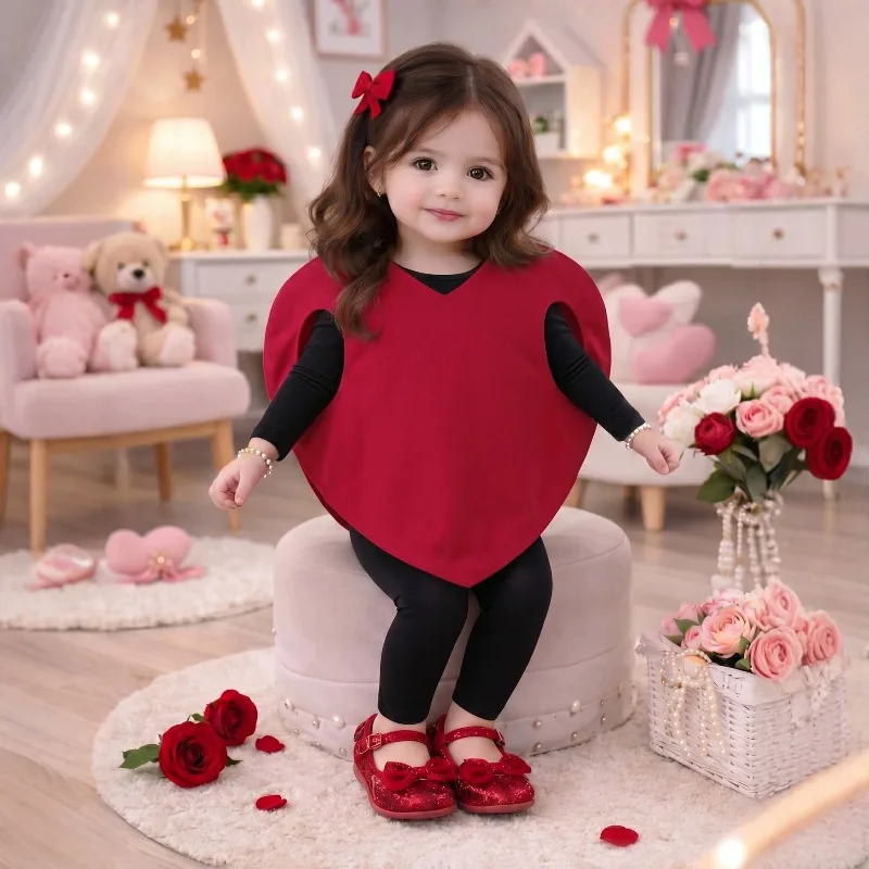 Cute Baby Girl Valentine Heart Shaped Romper Dress Costume Newborn Infant Toddler Party Outfit Clothes