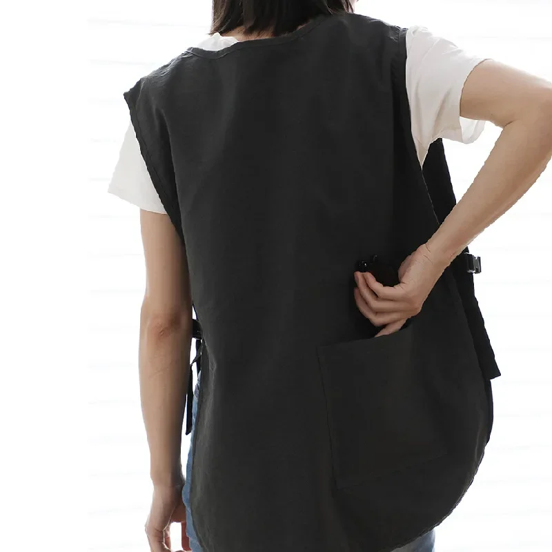 Japanese and Korean Style Restaurant Vest Apron Waiter Wholesale Waterproof and Oil-proof Work Clothes Bib Kitchen Pinafore