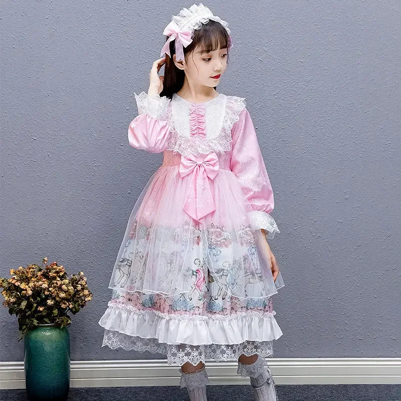 فستان الأميرة لوليتا للفتيات ، فستان خيالي ، عيد الهالوين ، حفل الكرنفال ، التانغو ، الكرة ، تأثيري ، هدايا عيد الميلاد