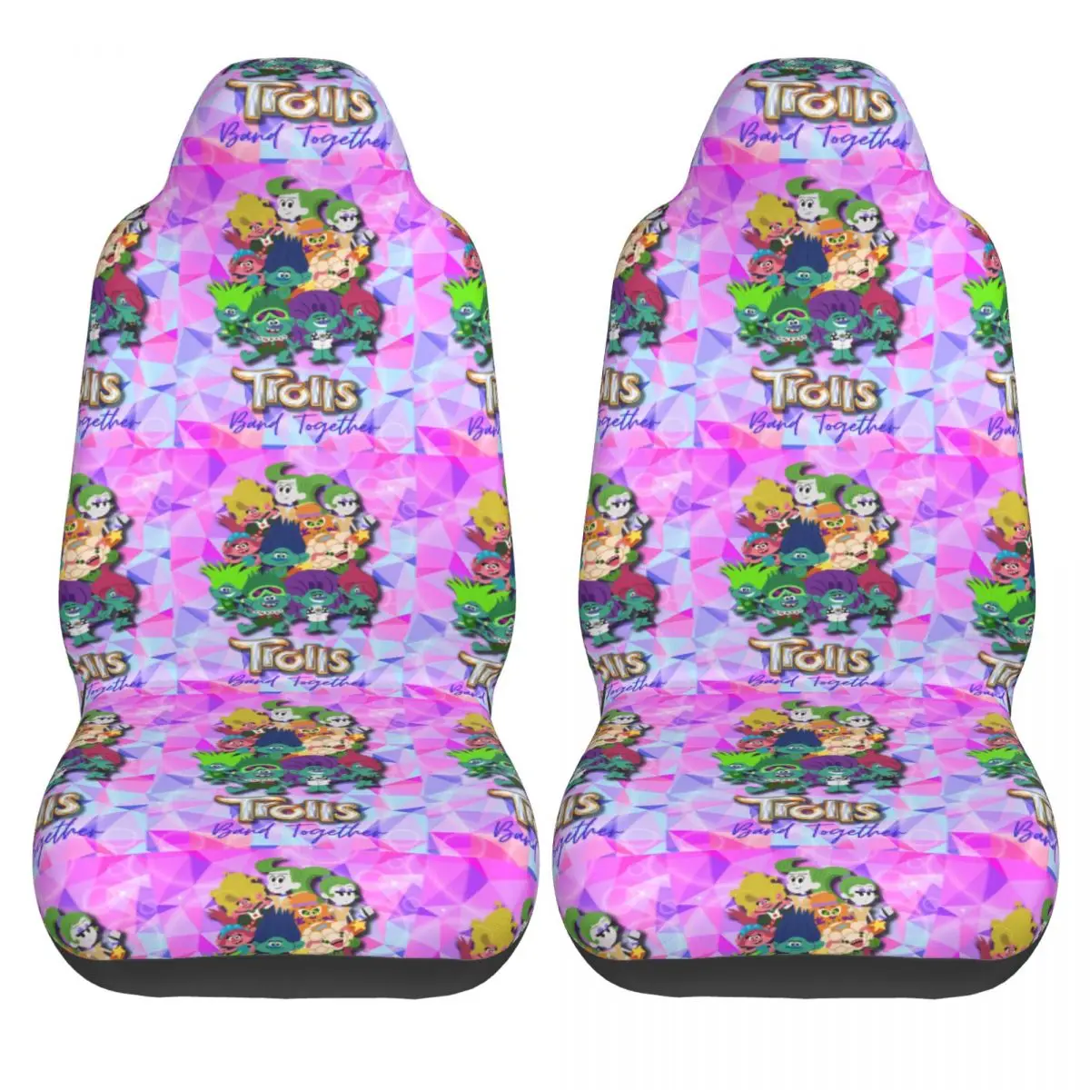 

T-Trolls Car Seat Covers Cheap Taxi Auto Seat Covers Polyester Elastic Two Pieces Cover