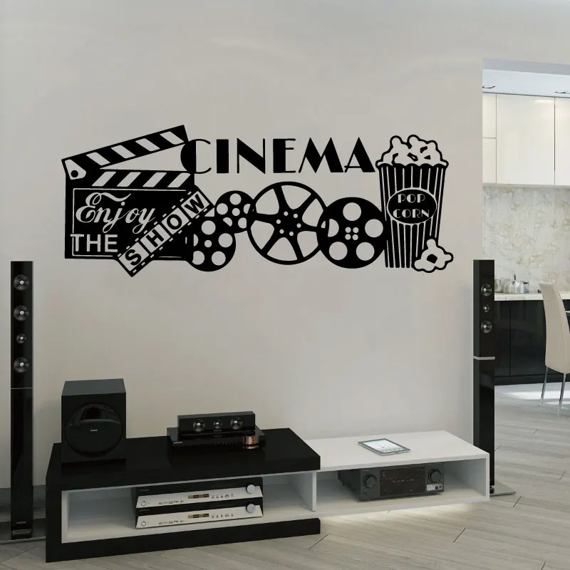 Cinema Decoration Wall Stickers Home Theater Theater Popcorn Lounge Home Living Room Wall Decoration Vinyl Decal Gifts