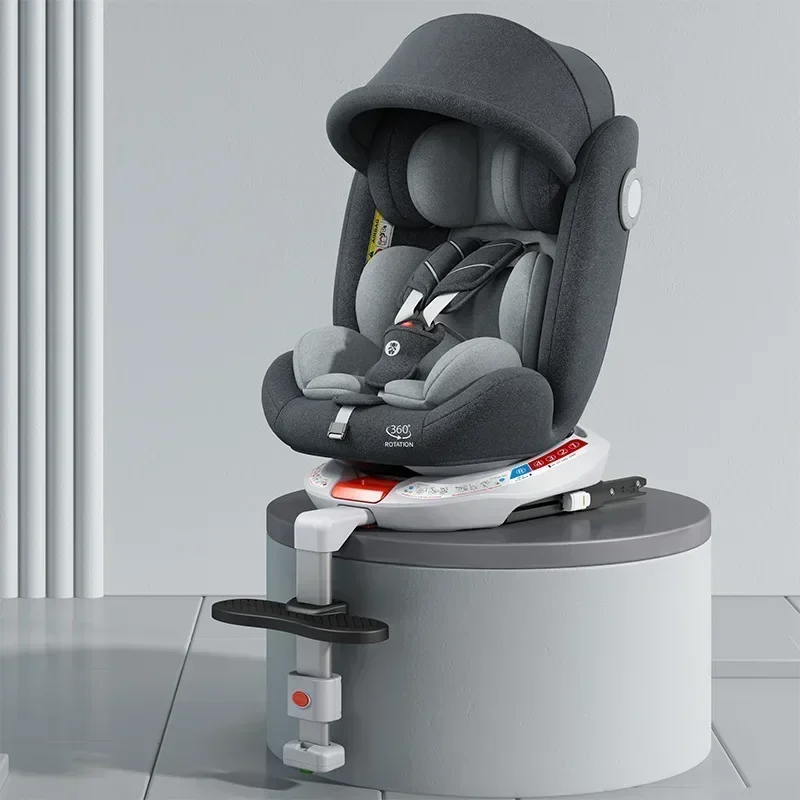 NONE Kindersicherheits-Autositz mit Halterung 360° °   Drehbarer Sicherheitssitz ISOFIX Stahlschnittstelle, geeignet für Kinder im Alter von 0–12 Jahren 6