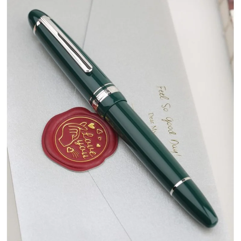 Перьевая ручка с зеленым поршнем A + MAJOHN P136, EF/F/M/плоский размер 20, ручка для письма с чернильными окнами