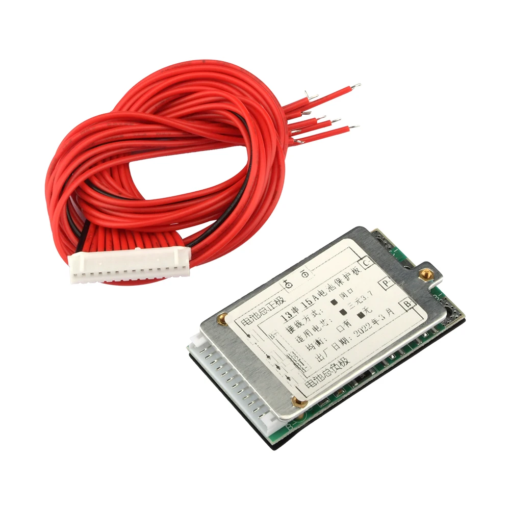BMS 13S 48V 15A Li-Ion Lithium 18650 Battery PCB Protection Board with UPS Energy Inverter Balanced Lithium Battery Protection