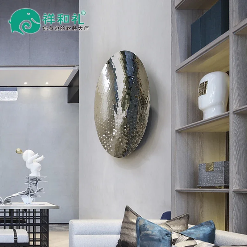 YY Light Luxury round Decorative Painting Beauty Salon Store Abstract Real Art Wall Hanging