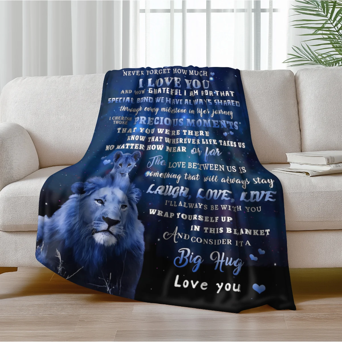 قطعة واحدة من بطانية الأسد الأزرق التي يتم إظهارها العم أو العمة، هدية عيد ميلاد من العمة إلى الرحمة، بطانية من الفلانيل فائقة النعومة #4