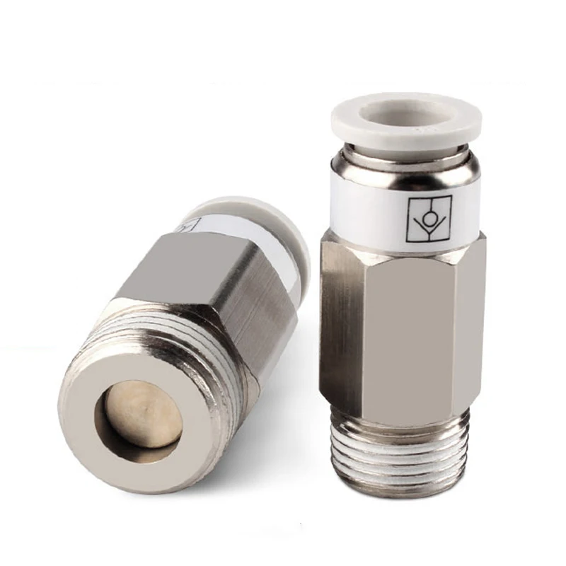 

1-10pcs Pneumatic Check Valve SPC VPC M5 1/8"1/4"3/8"1/2" BSP Thread Air Pipe Quick Check Valve One-way Valve Connector