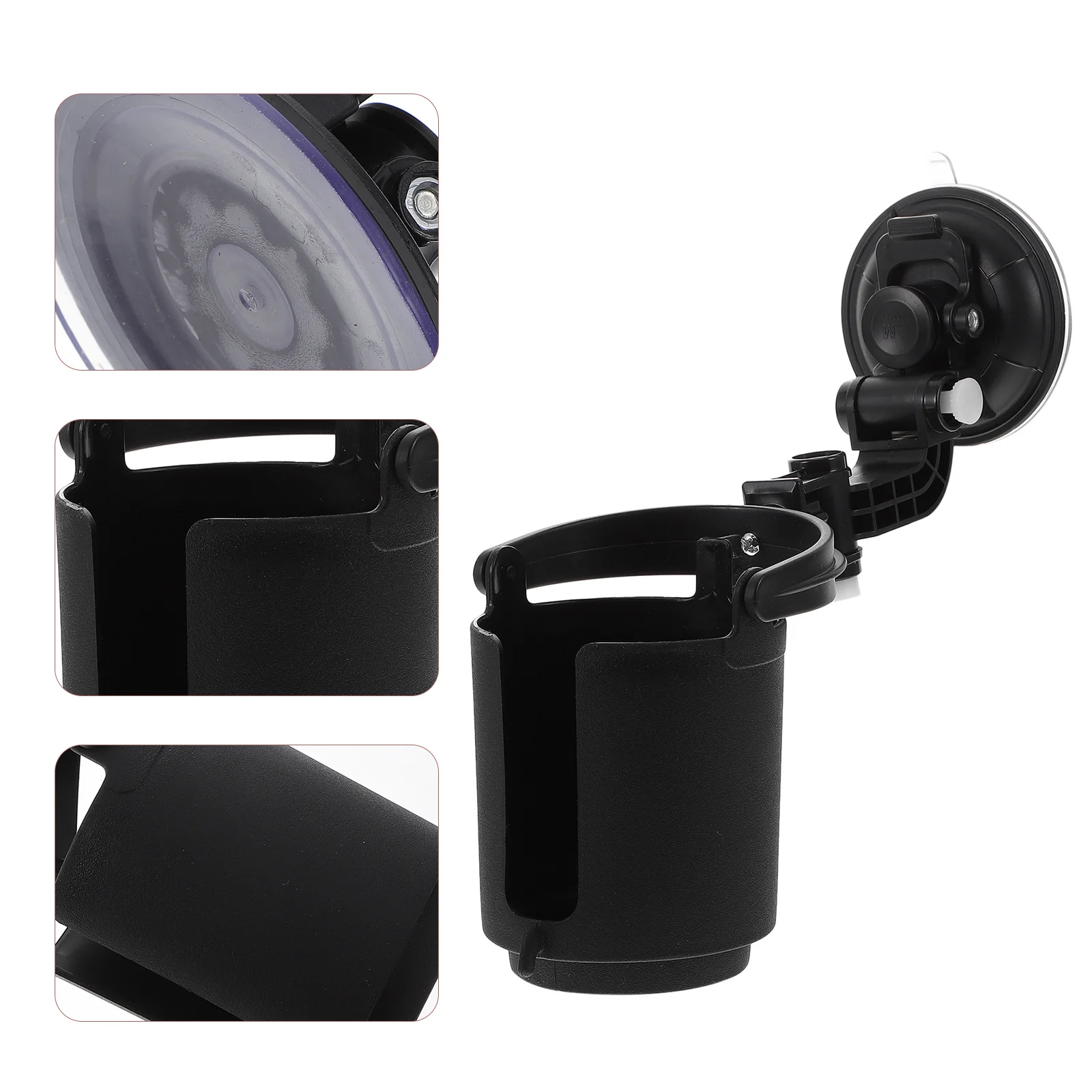 

Universal Black Car Cup Holder with Strong Suction Mount for Can Bottle Water Drink Storage Fits All Vehicle Dashboards and