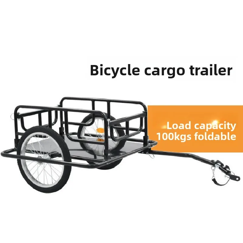 SucceBuy 100lbBike cargo trailer outdoor cycling rear hitch carrier long distance bicycle towing utility cart