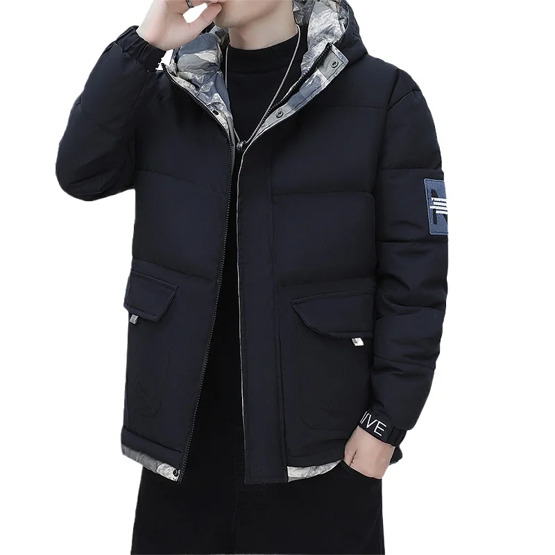

New Hooded Thick Mens Warm Parkas Mens Winter Clothing Men White Cotton-padded Clothes Snow Windbreaker Men Jacket Coat