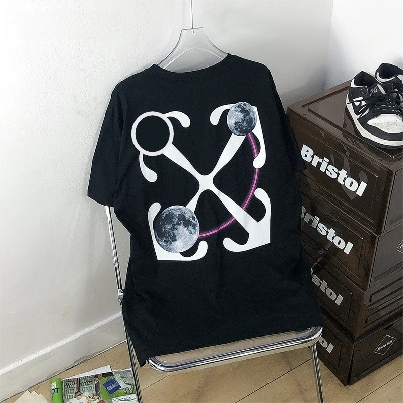 

New Arrival Summer Top Men Women Fashion Printed Neutral Short O-neck Casual Hip Hop Heavy Pure Cotton Loose Student T-shirt