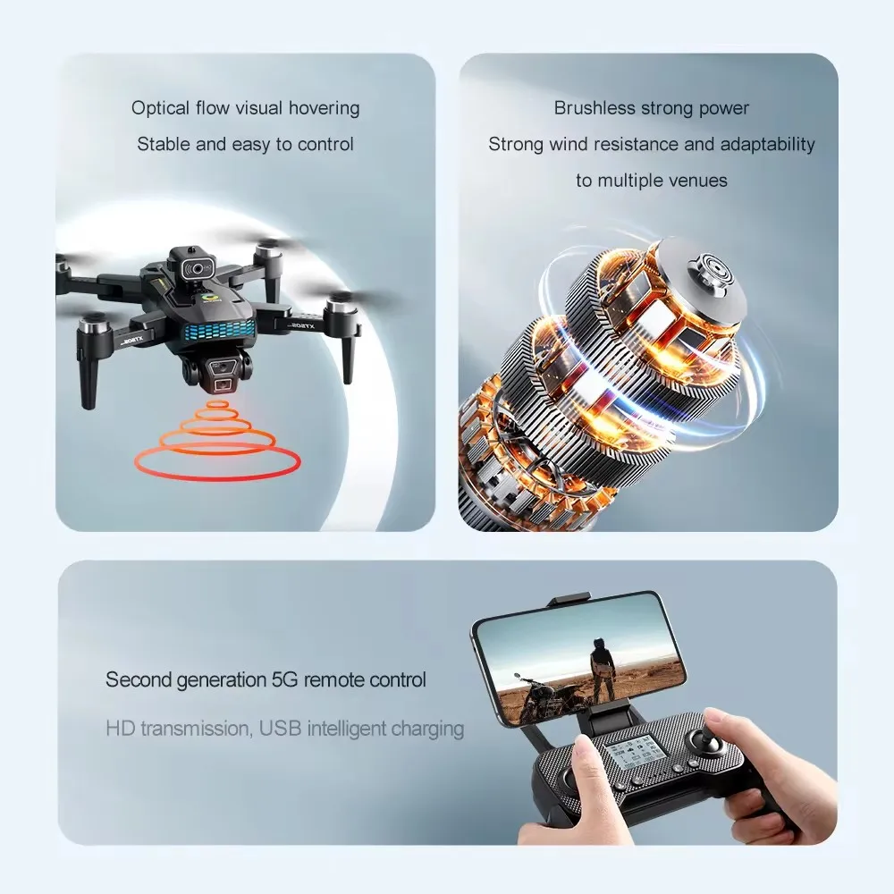 XT505 GPS-Drohne 8K Professionelle HD-Doppelkamera 5G WLAN 360 °   Hindernisvermeidung Bürstenloser Motor Faltbarer Quadrocopter RC Eders Spielzeug