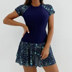 2026 Summer Print Swimsuit With Skirt Female Swimwear Push Up For Beach Wear Two-Piece Bathing Suits Pool Women's Swimming Suit