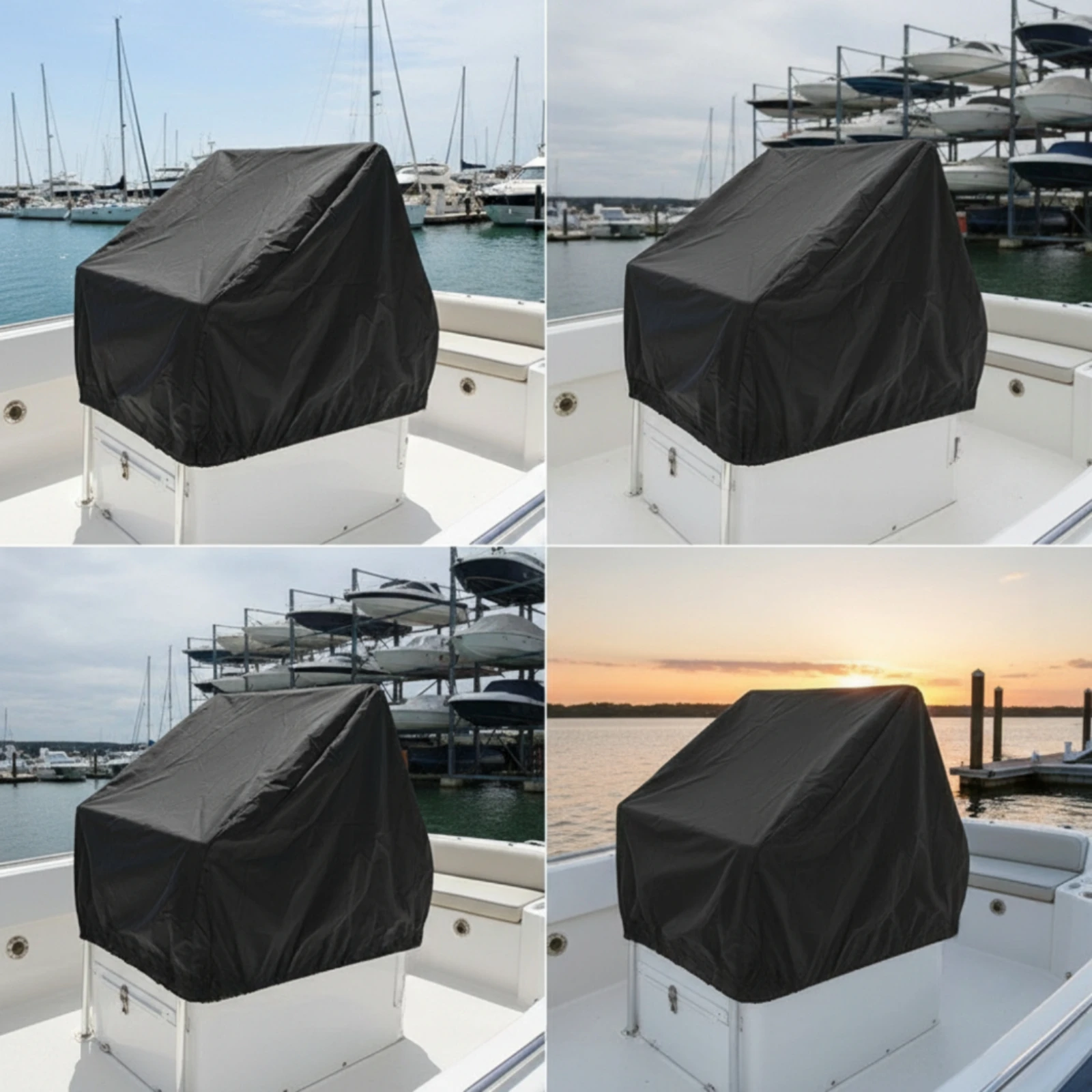 Boat Center Console Cover Heavy Duty Marine Steering Console Cover Lightweight Secure for Yacht Owners, Outdoor Storage, Docking