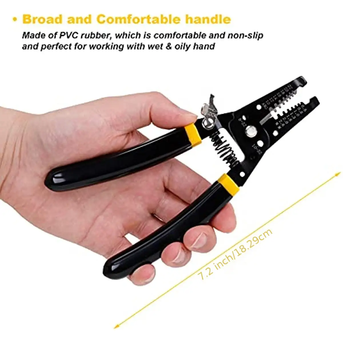 7-Inch Wire Stripper, 10-22AWG Cutting and Crimping Device, Multi-Functional manual Tool for Copper Wire Stripper, professional