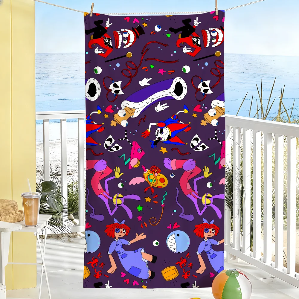 The A-Amazing D-Digital C-Circus Towel For Swim Yoga Gym Quick Drying Soft and skin-friendly Beach Towels All-Season