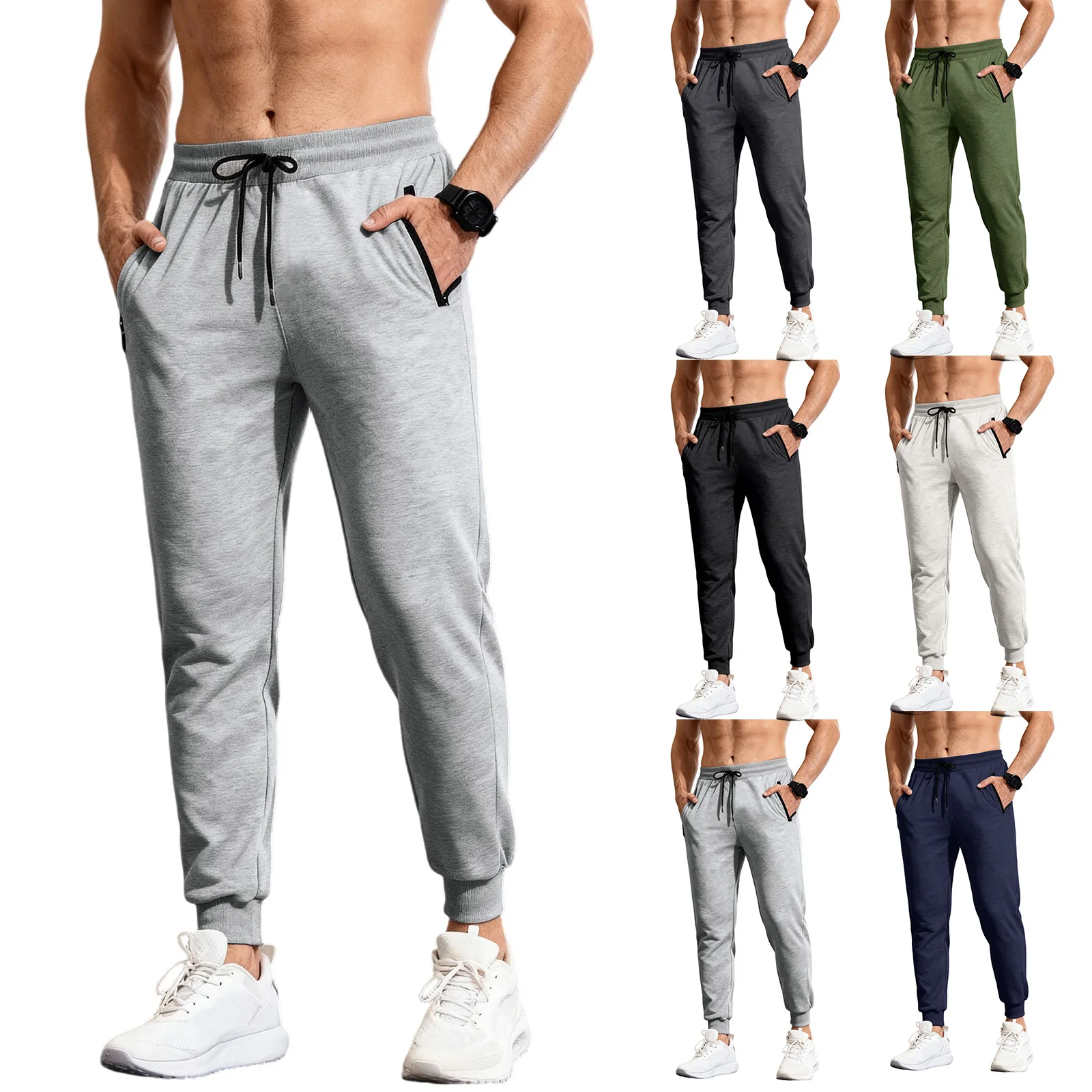 

Мужские спортивные брюки, дышащие свободные джоггеры с эластичной резинкой на талии и шнурком, повседневная повседневная легкая уличная одежда, походные брюки, брюки