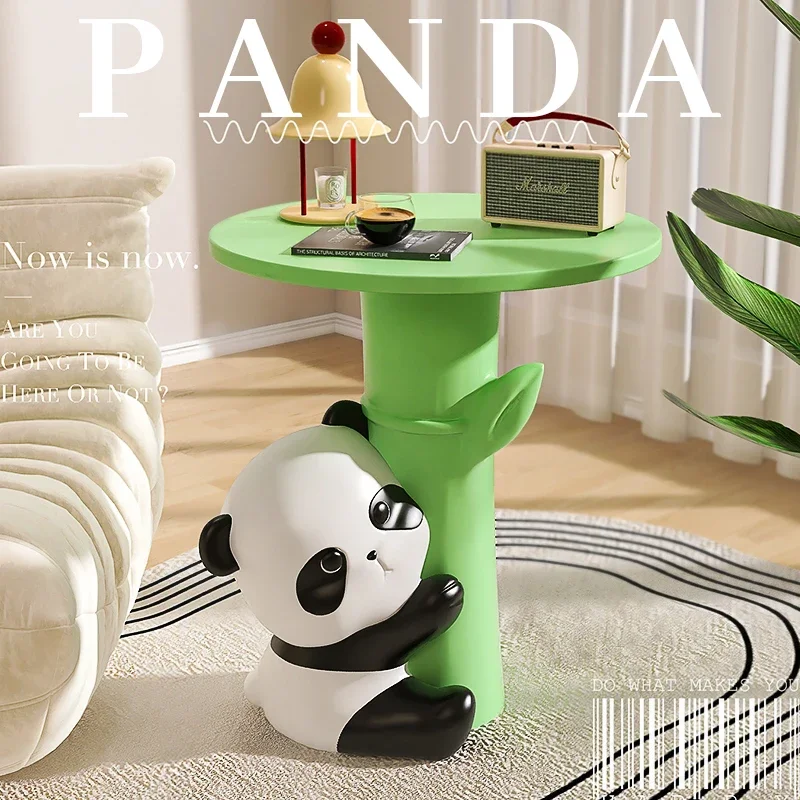 T*@ Decor Sculptures & Figurines Decoration Accessories Giant Panda Bamboo Edge Floor Ornaments Living Room Resin Animal Statue