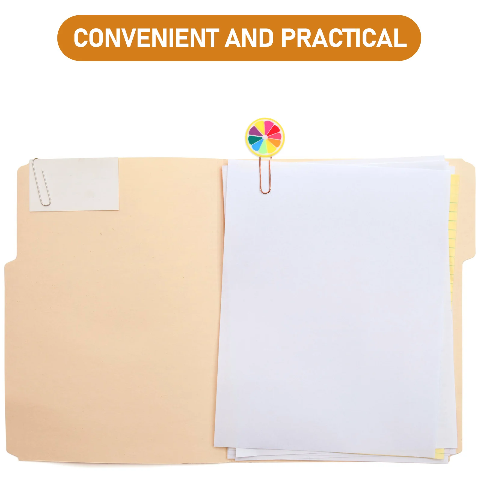 20pcs Fruit Bookmarks Metal Pvc Paper Clips Small Unique Shaped For Office School File Document Clips Creative Reading