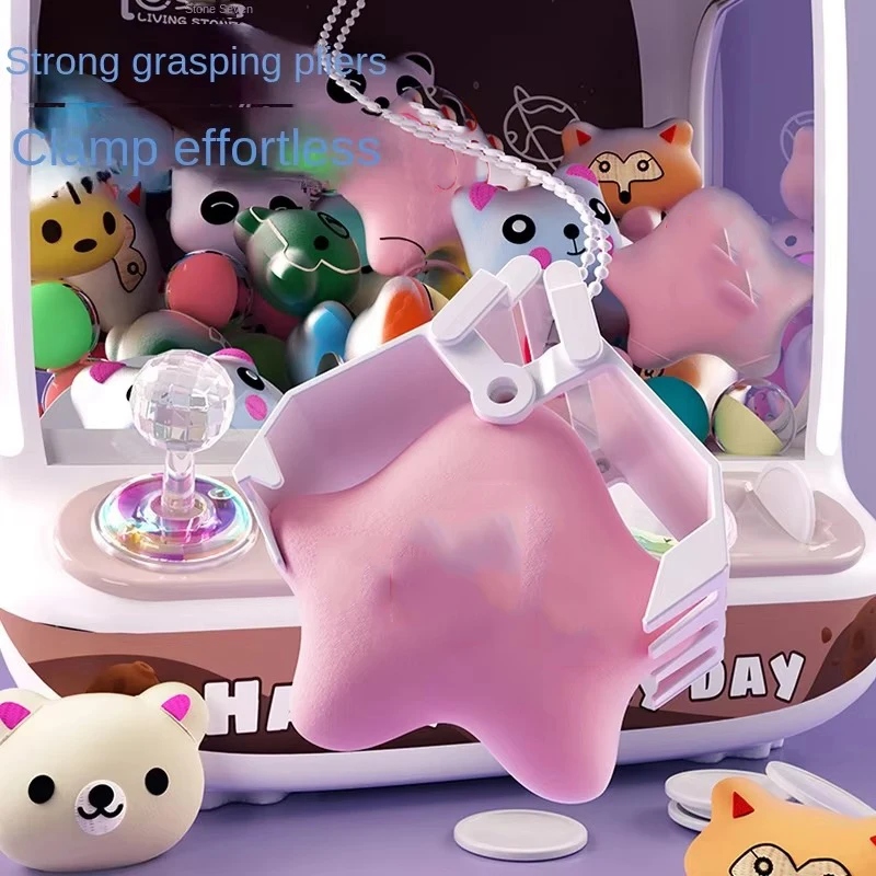 DIY Automatic Doll Machine Kids Coin Operated Play Game Mini Claw Catch Toy Crane Machines Music Doll for Christmas gifts