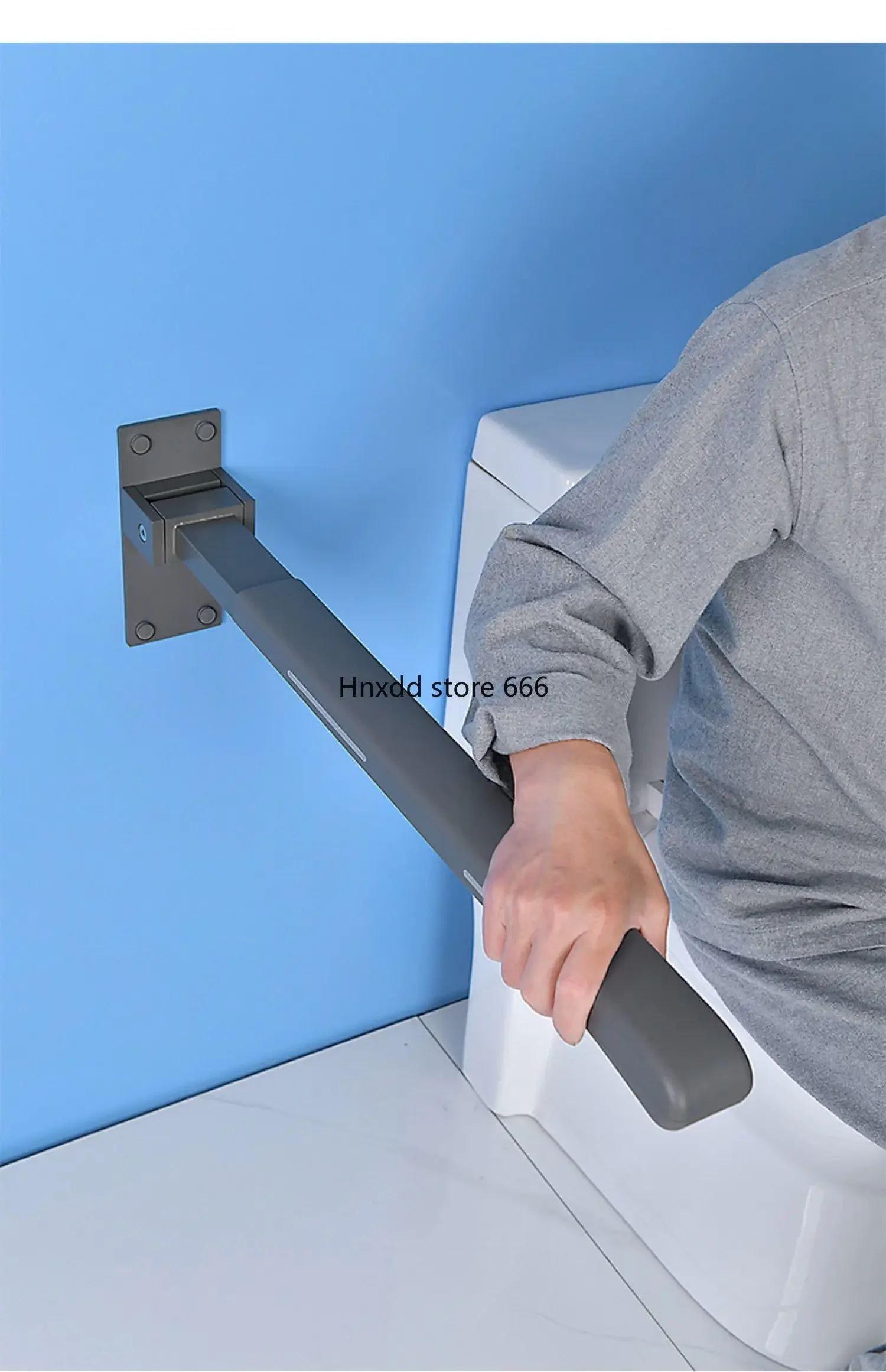 Sick toilet handle strap pager non-slip toilet folding handrail