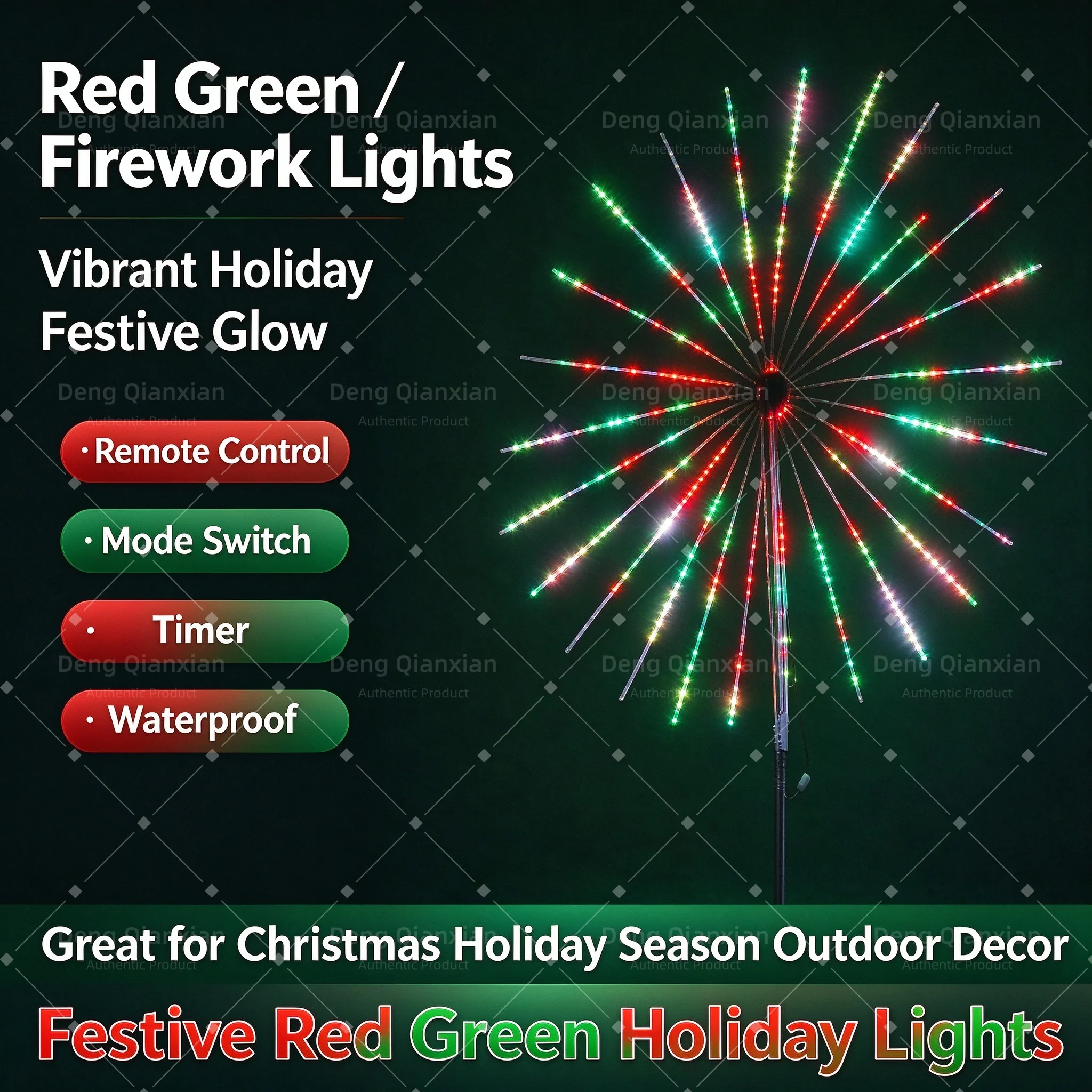 Programmable RGB Firework Lights APP Remote Control, Dynamic Light Effects Sound Activated, Waterproof Outdoor Holiday Decor