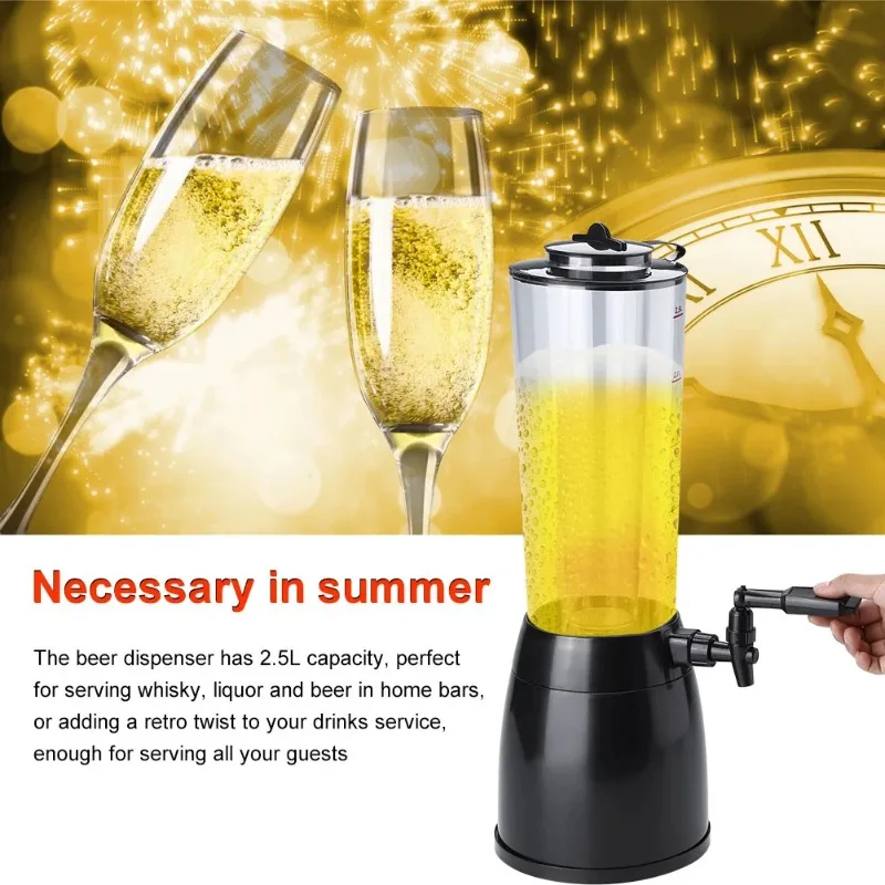 2.5L Beer Beverage Dispenser Ice Tube for Wine Water Juice Bar Accessories