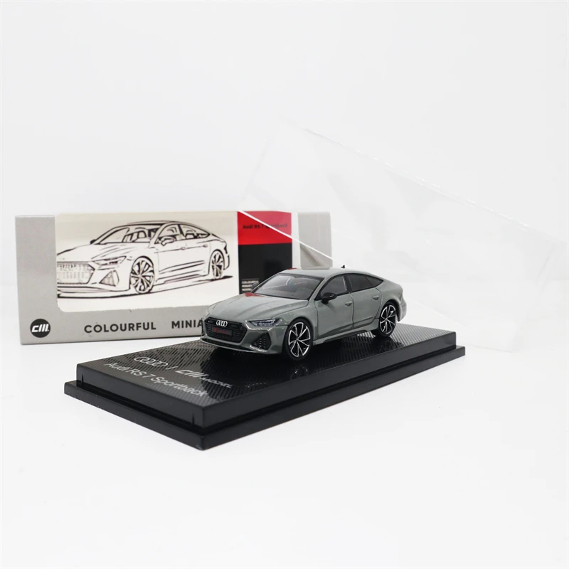 CM MODEL 1:64  RS7 sportback 2022 Nardo Gray /Matt Black Custom Diecast Model Car