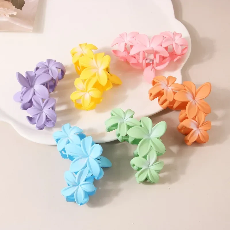 Candy Egg Flowers Hair Claws Back of Head Retro Cororful Hairpin Shark Clip Korean Style Seaside Vacation Girl Hair Accessories