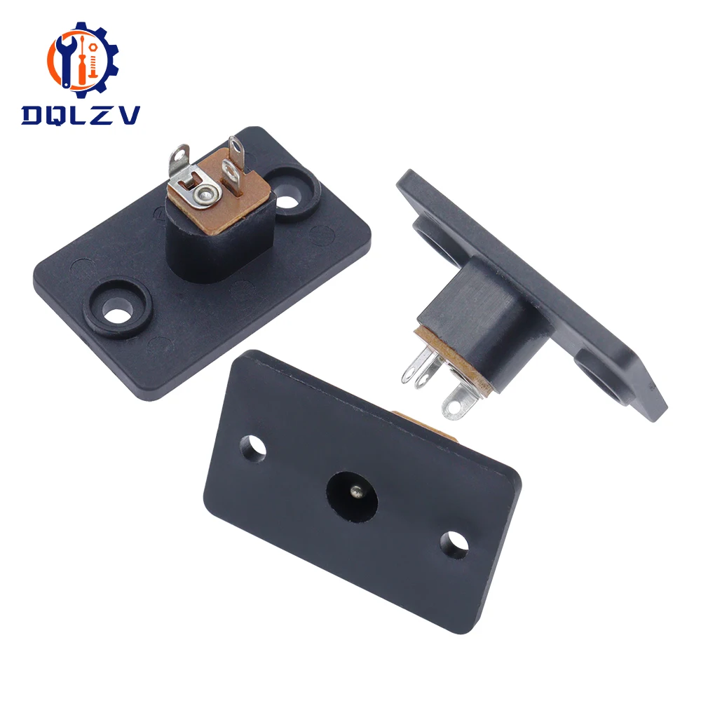 DC-019A DC Power Socket Interface With Screw Holes Black Connector 5.5X2.1mm Female Adapter Equipment Product Charging Port