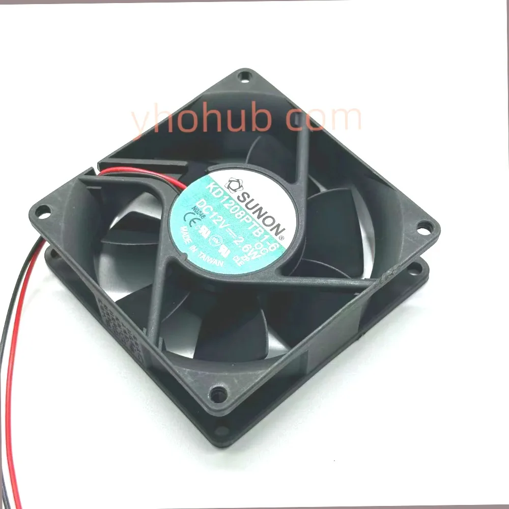 Sunon KD1208PTB1-6 DC 12V 2.6W 2-Wire 80x80x25mm Srever Cooling FanIndustrial Equipment Ventilation