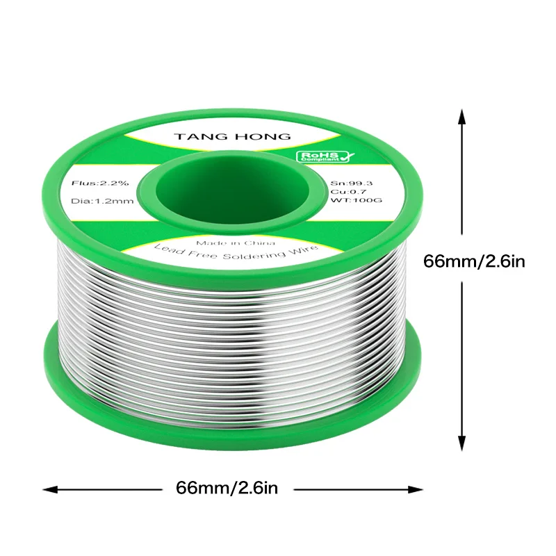 TANGHONG lead free solder wire electric soldering iron repair welding containing rosin tin wire Sn99.3Cu0.7 50g/100g