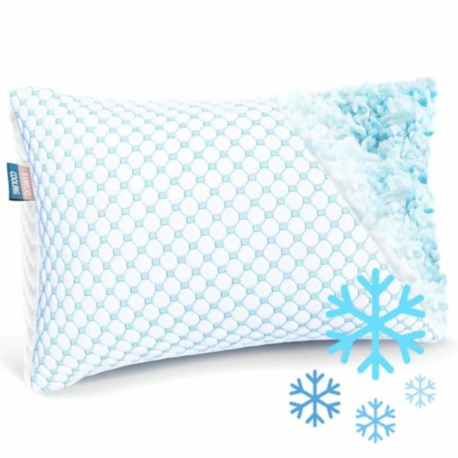 

Cooling Pillows King Size, Gel Infused Shredded Memory Foam Pillow, Adjustable for Sleeping, Breathable Washable Cool Bed Cover
