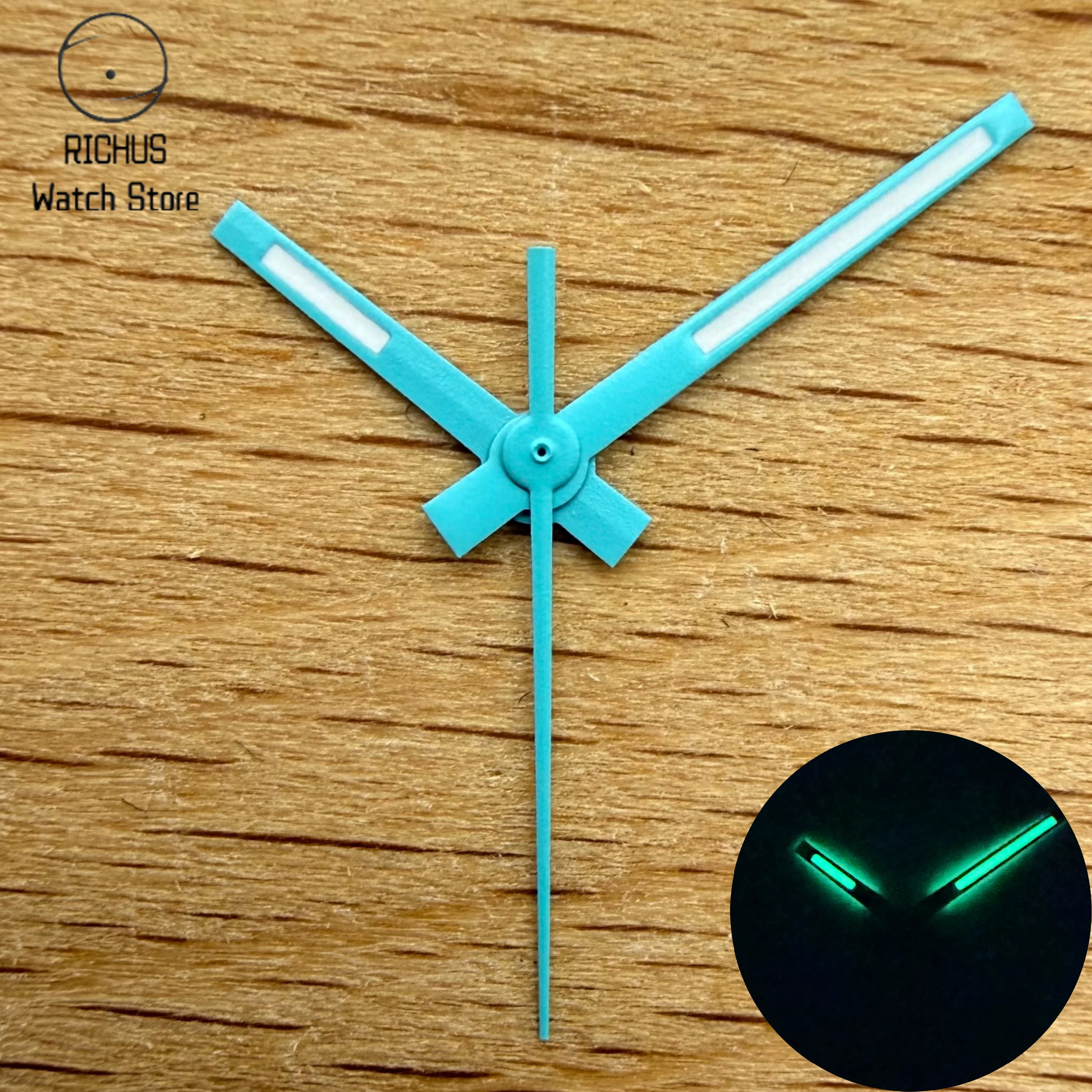 NH35 Turquoi Blue Watch Hands Green Luminous Fit NH36 ETA2824 2836 PT5000 Miyota 8205 8215 821A DG2813 3804 Movement Accessories
