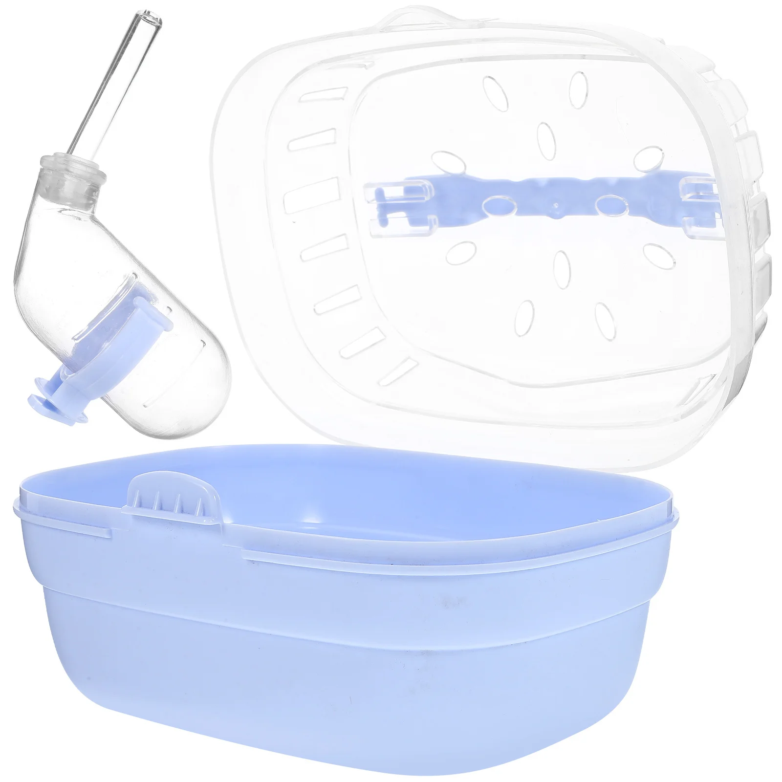 

Handheld Pet Cage Portable Small Animal Carrier For Hamster Guinea Pig Chinchilla Ventilated Travel Box Blue Pet House