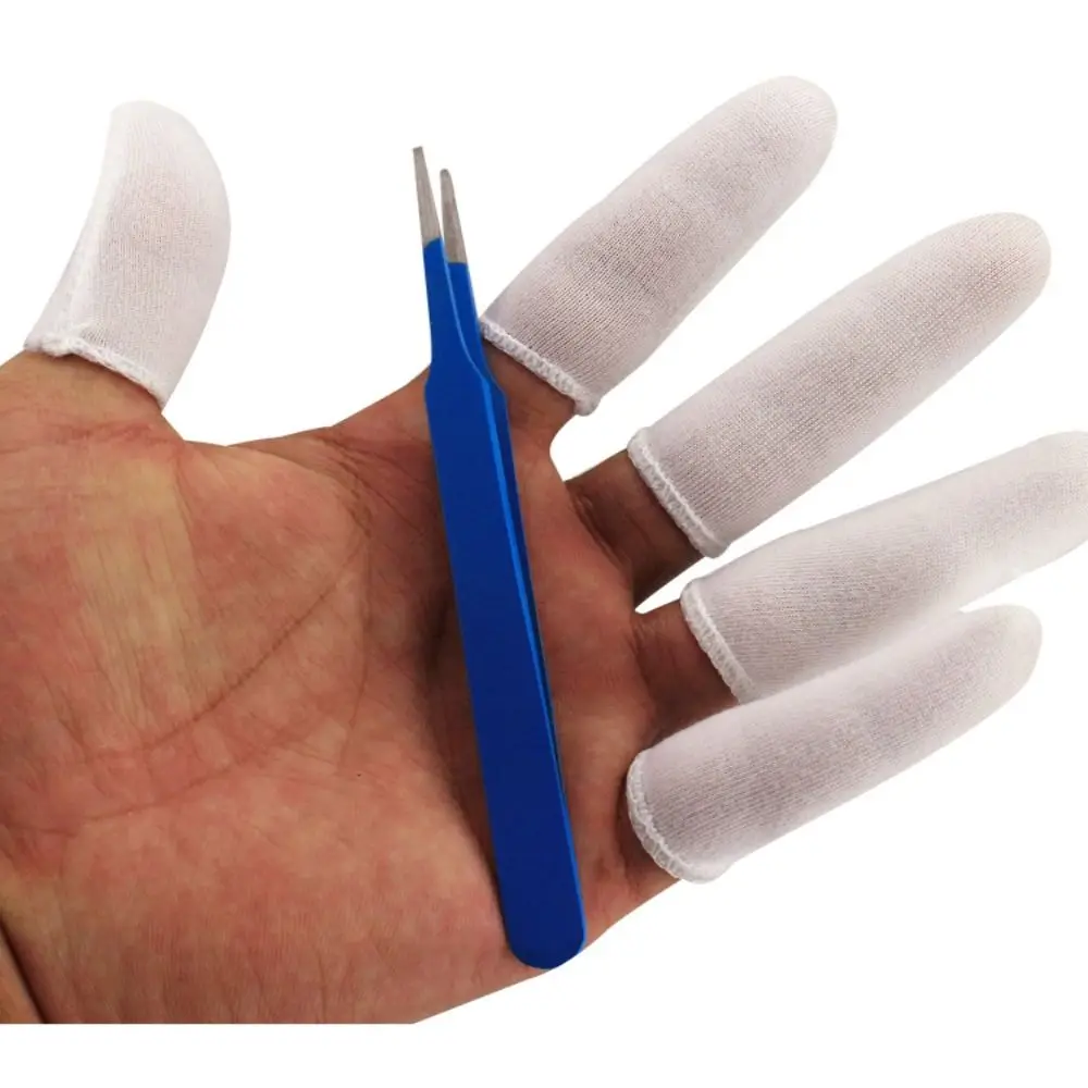 

100PCS Disposable Cotton Finger Cots Sweat Absorption White Fingers Protective Gloves Breathable Wear-resistant