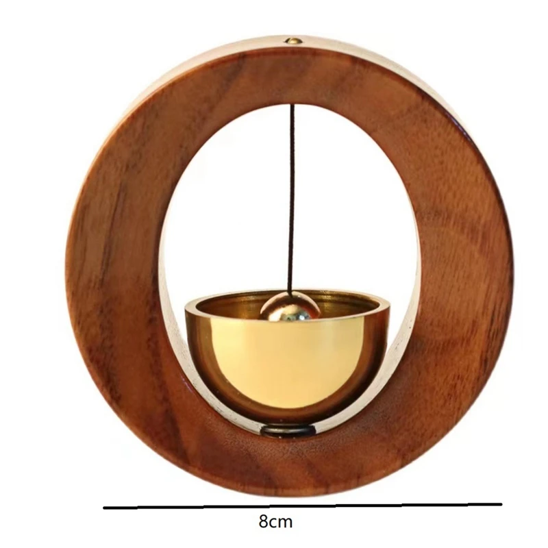 Hot Wood Copper Wind Chime Wooden Wireless Door Bell Entrance Reminder Doorbell Aesthetic Home Decorations Doorbell