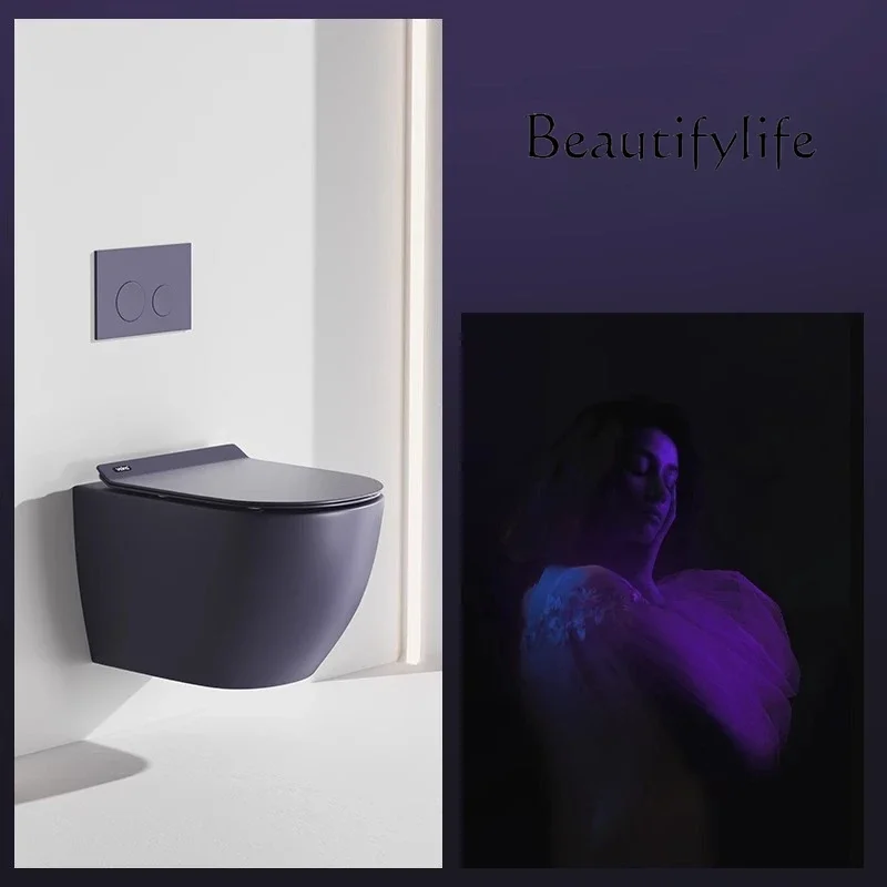 

Wall-mounted toilet household wall-mounted hidden water tank wall row embedded hanging color toilet