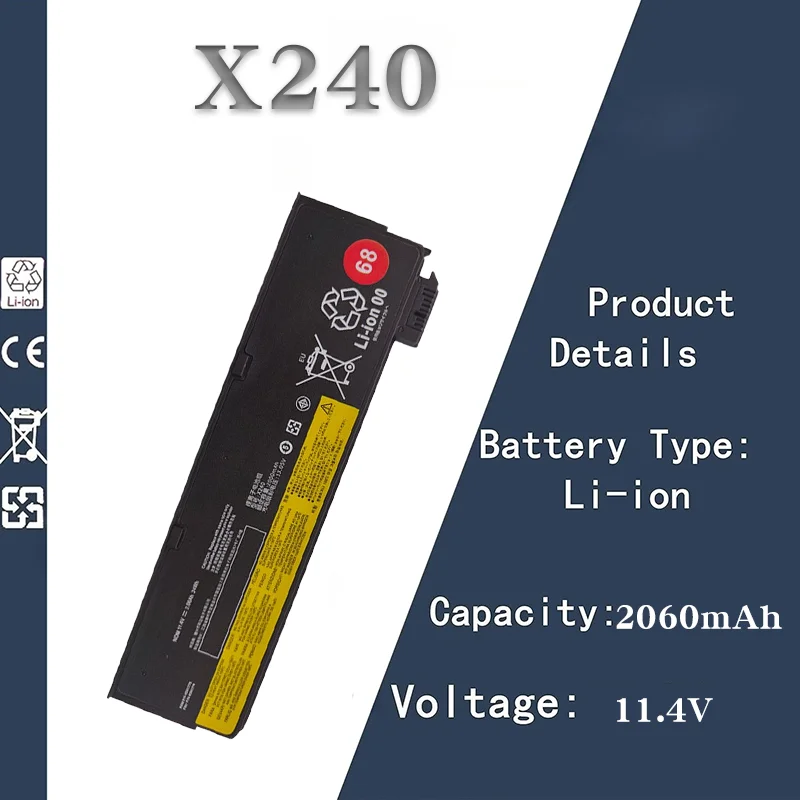 

Высокопроизводительный аккумулятор 11,4 В/10,8 В 2060 мАч/4400 мАч для Lenovo X240/X250/T440-T460P | Точная посадка