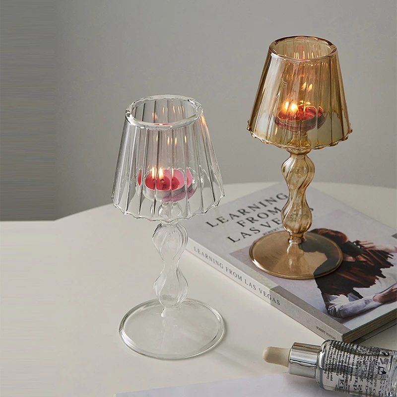 Glass Candlestick Ornaments Candlelight Dinner Supplies Aromatherapy Candle