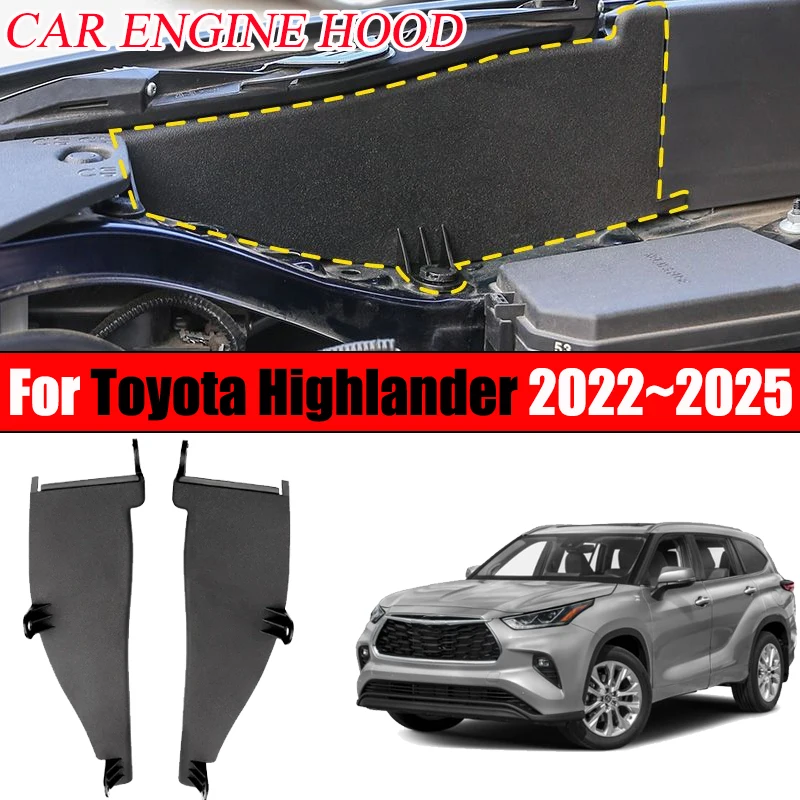 

Car Engine Hood For Toyota Highlander 2022 2023 2024 2025 Accessories Decoration Compartment Cover 2pcs ABS Protective Plate