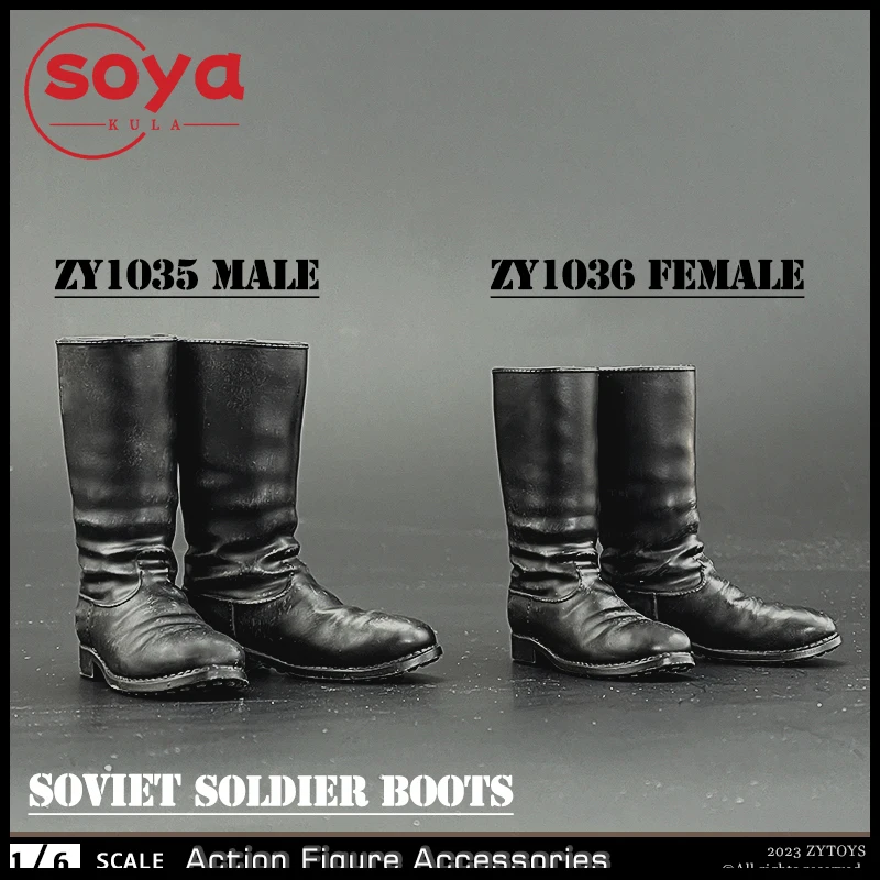 ZYTOYS ZY1035 ZY1036 1/6 Sovjet-soldaat Laarzen Mannelijke Vrouwelijke Effen Schoenen Model fit 12 Inch Soldaat Action Figure Body