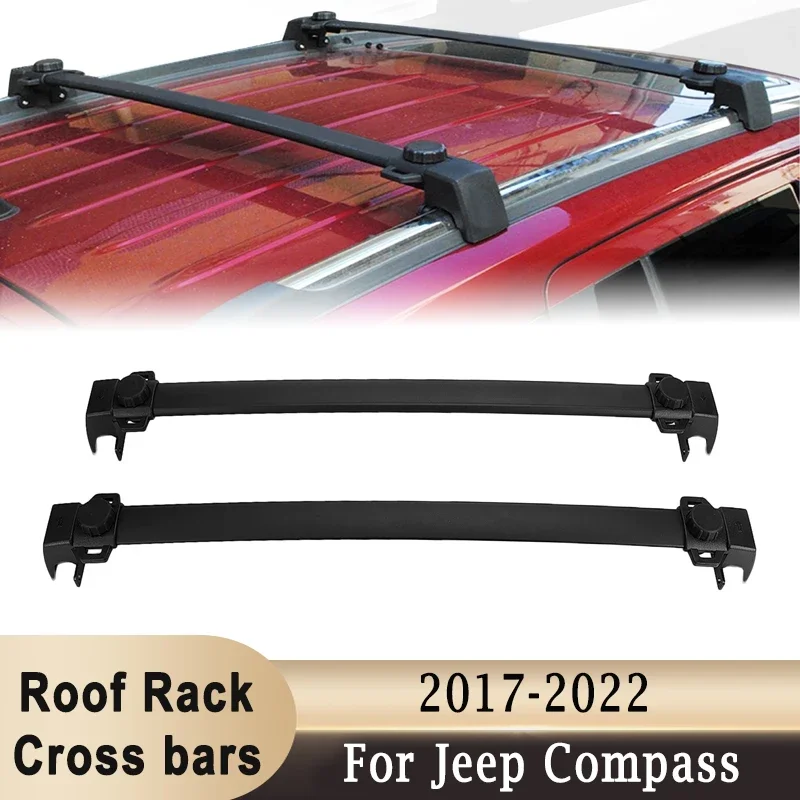 2 adet portbagaj travers Jeep pusula için 2017-2022 alüminyum alaşım bagaj taşıyıcı Kayak bisiklet kanolar Rooftop travers s tutucu